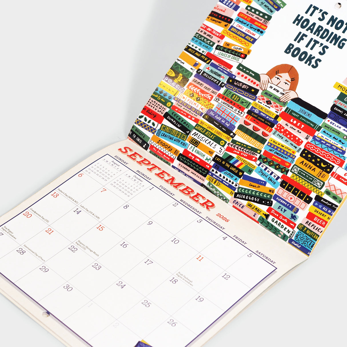 Book Nerd Mini Wall Calendar 2026