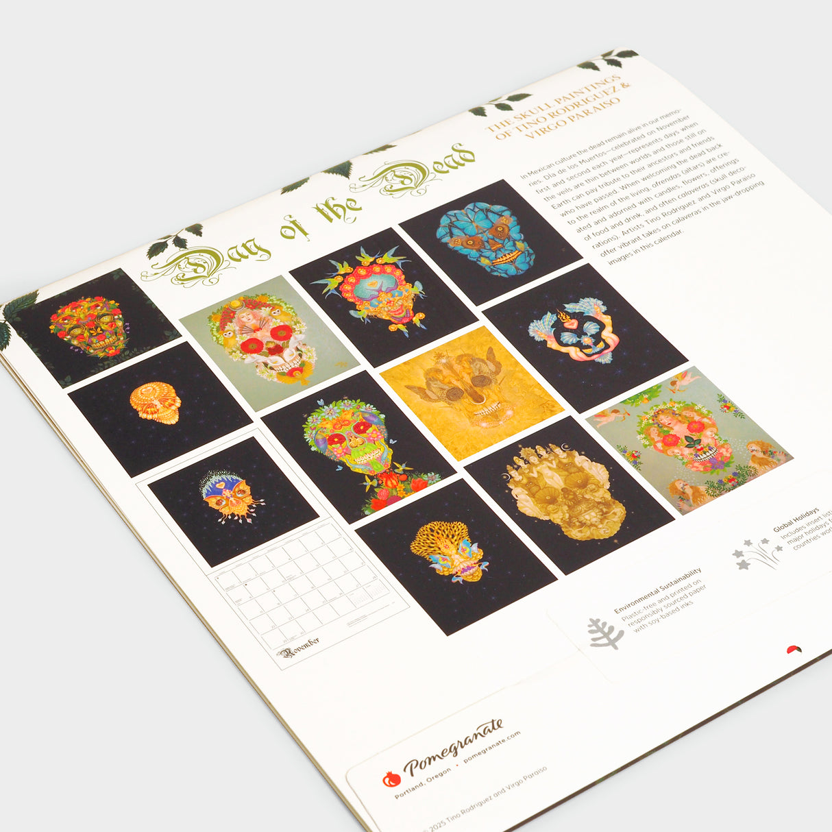 Day of the Dead: The Skull Paintings of Tino Rodriguez and Virgo Paraiso 2026 Wall Calendar