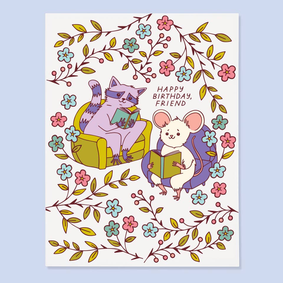 Reading Critters Bday Card