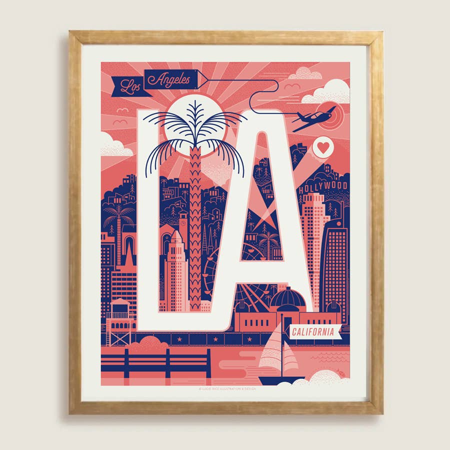 LA 11x14 Print in Pink