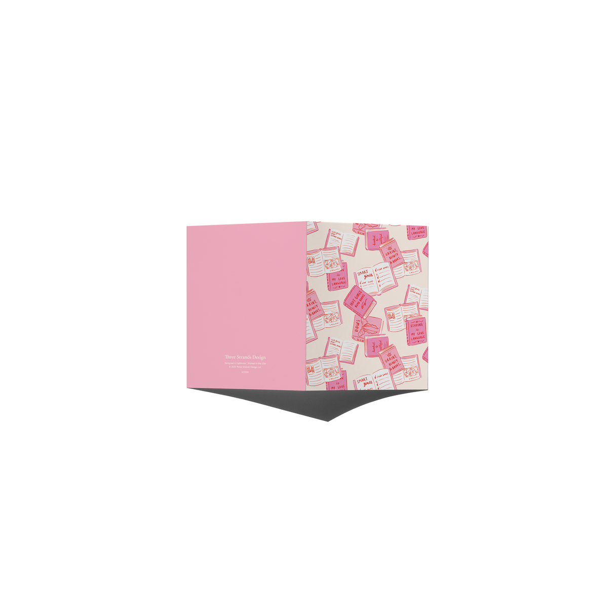 Book Lover Pink Reading Pattern Greeting Card
