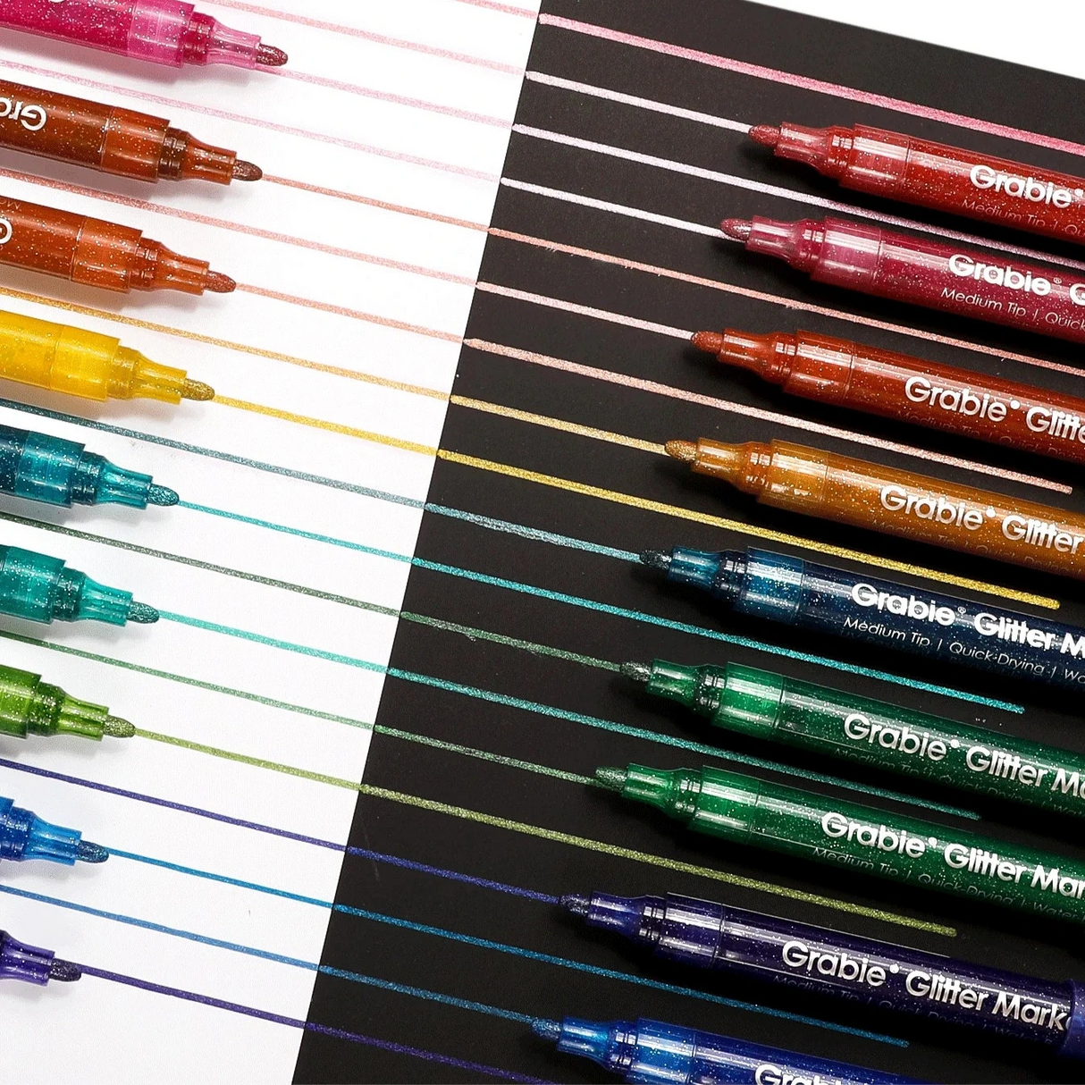 Medium Tip Iridescent Glitter Acrylic Paint Marker Set of 24