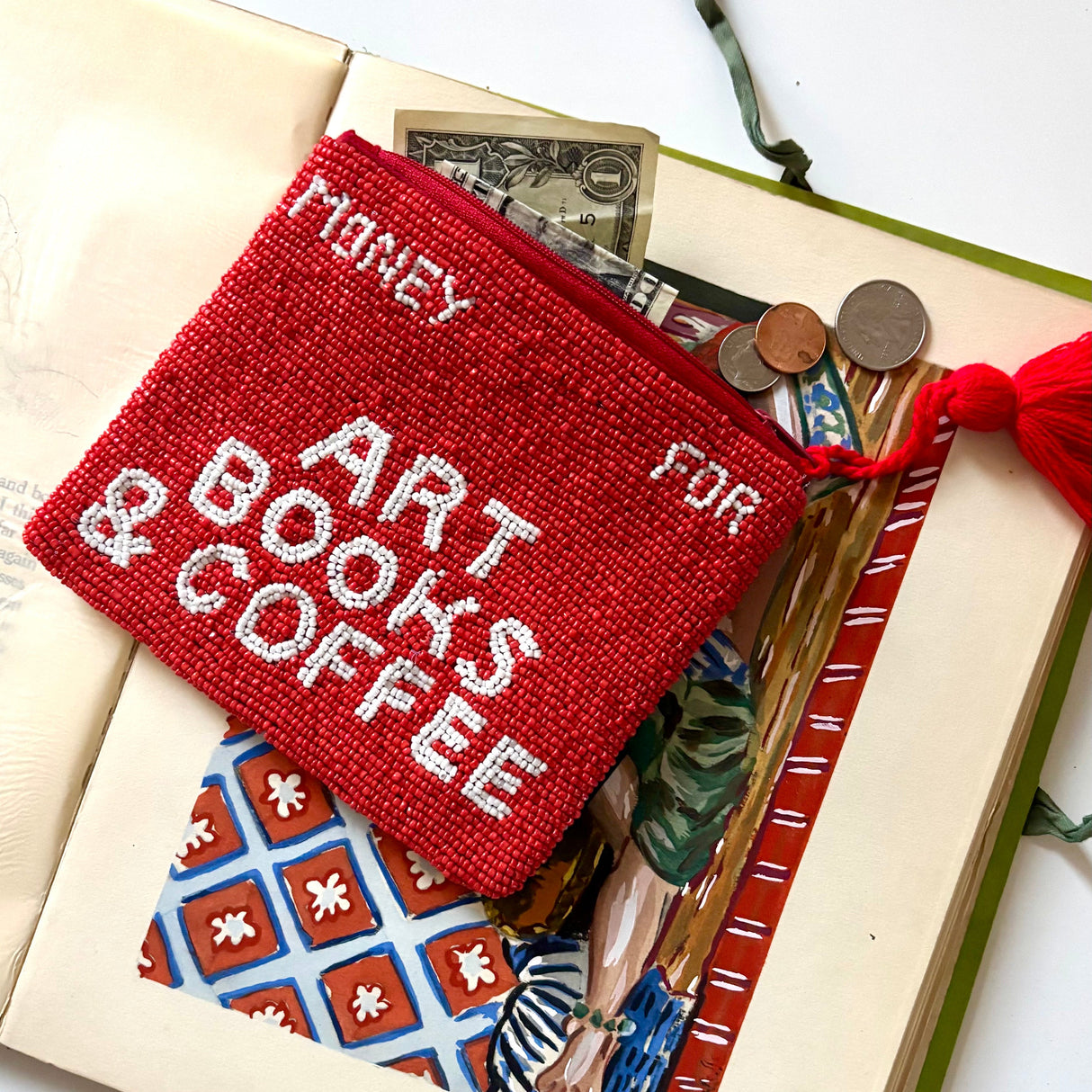 Art, Books and Coffee Clutch