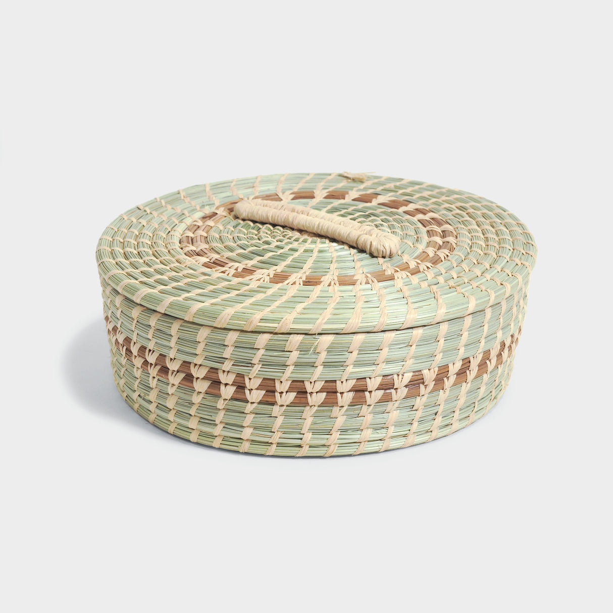 Wild Grass and Pine Needle Tortilla Basket with Lid