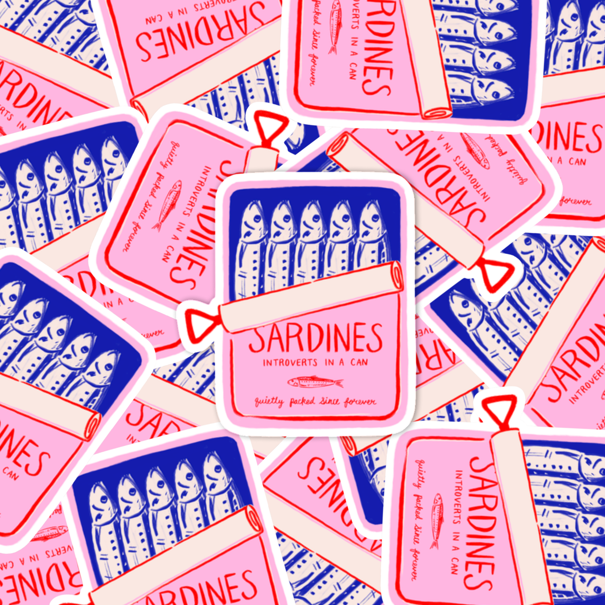 Introvert Sardines Vinyl Sticker