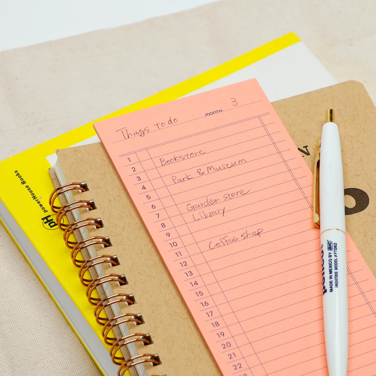 Sticky Monthly Memo Pad - Yellow