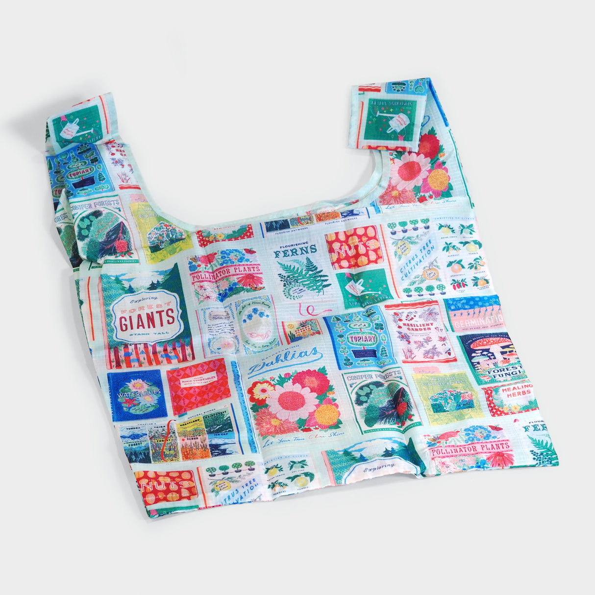Ever Upward Botanist Bookshelf Packable Nylon Tote Bag