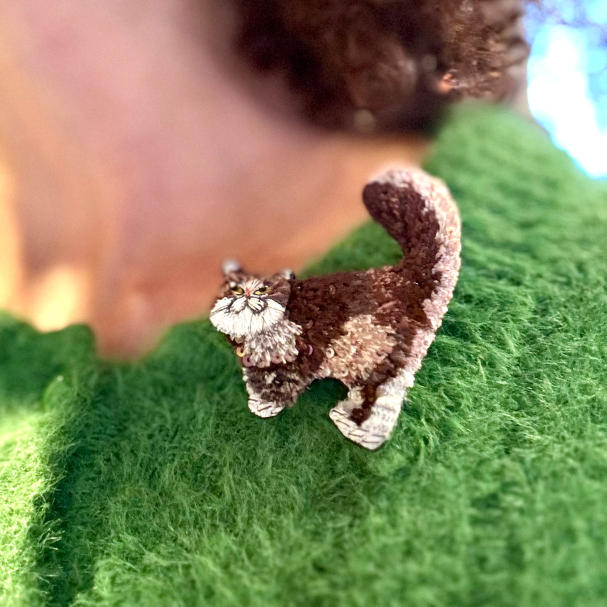 Fluffy Cat Brooch Pin