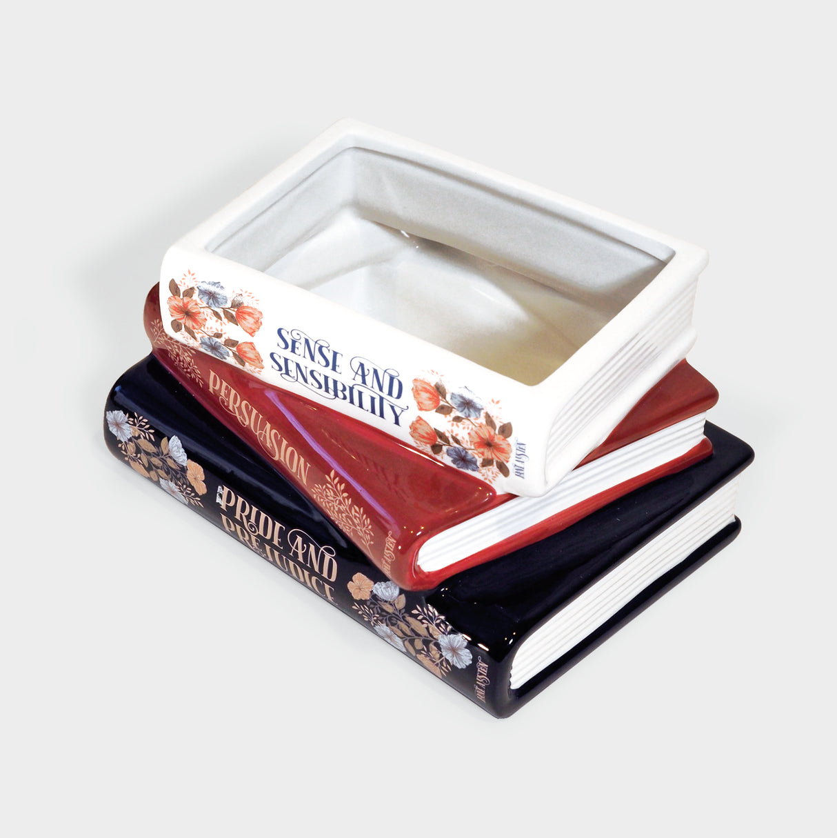 Jane Austen Stacked Books Planter