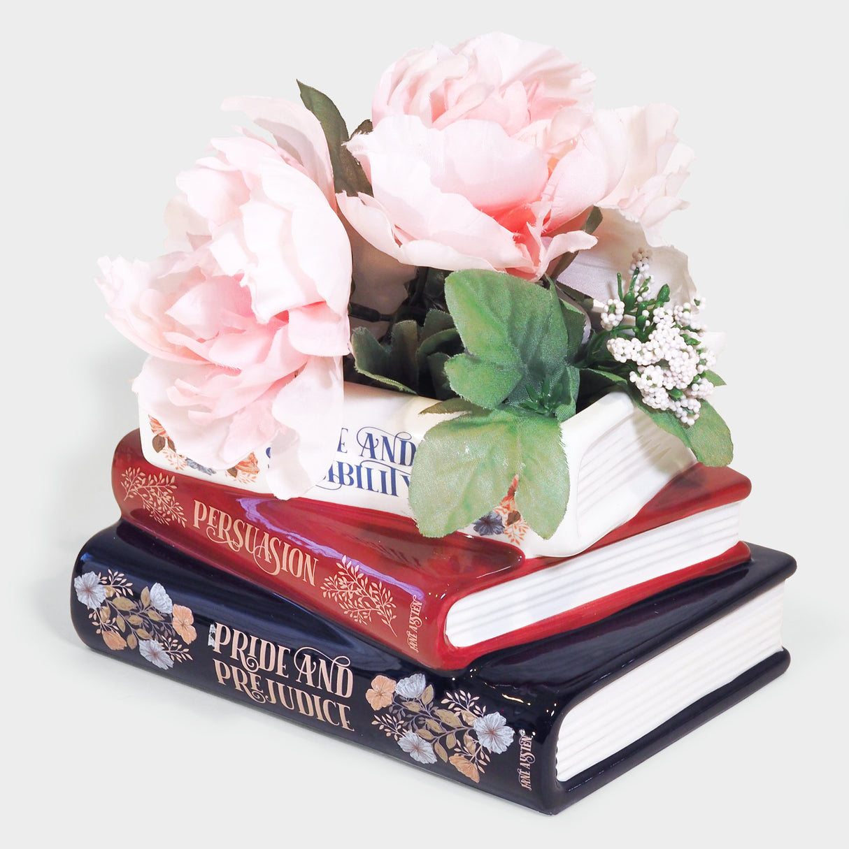 Jane Austen Stacked Books Planter