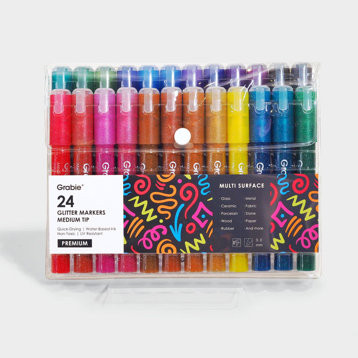 Medium Tip Iridescent Glitter Acrylic Paint Marker Set of 24