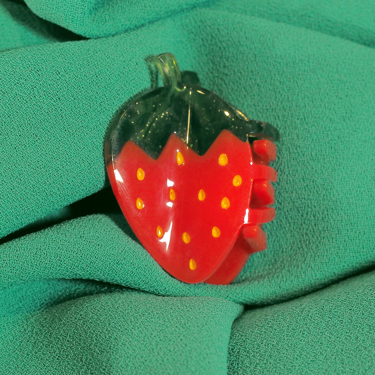 Mini Red Strawberry Hair Claw Clip