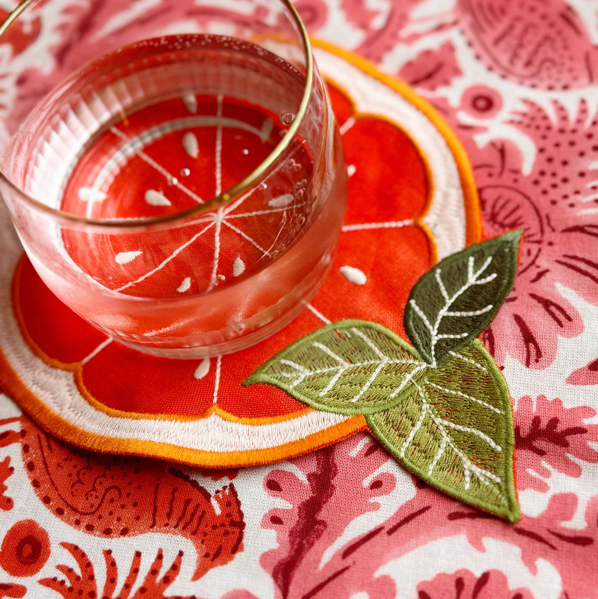 Orange Slice Cocktail Napkins Set of 4