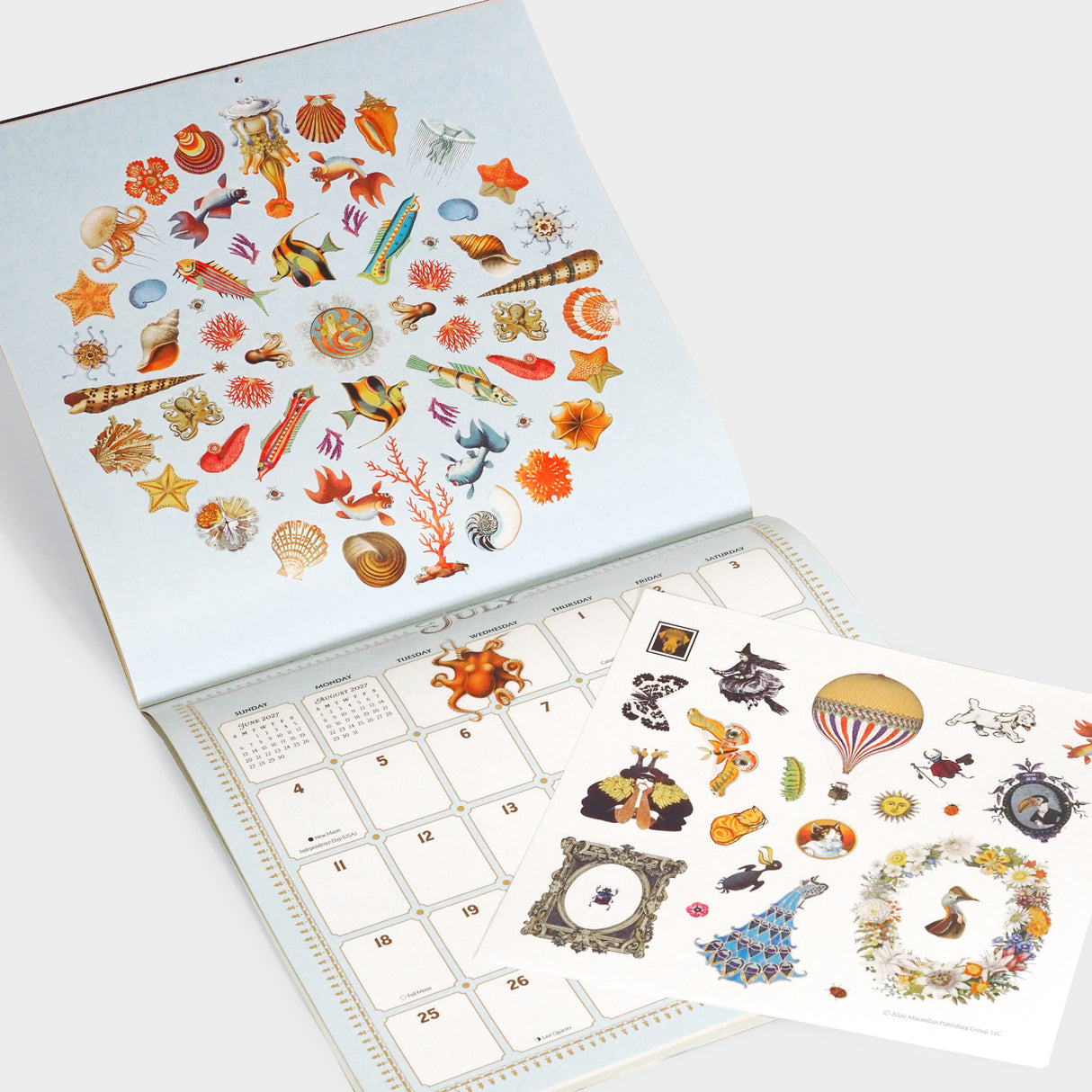 The Antiquarian Sticker Book 2027 Wall Calendar: with Stickers