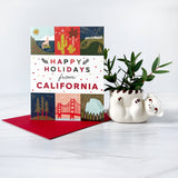 California Holiday Grid Modern Card (Box Set of 6)