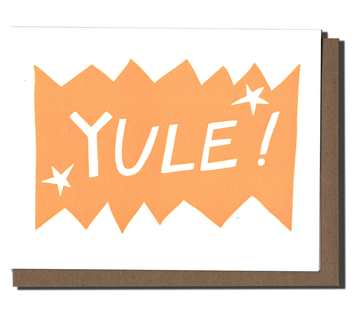Yule! orange letterpress greeting card