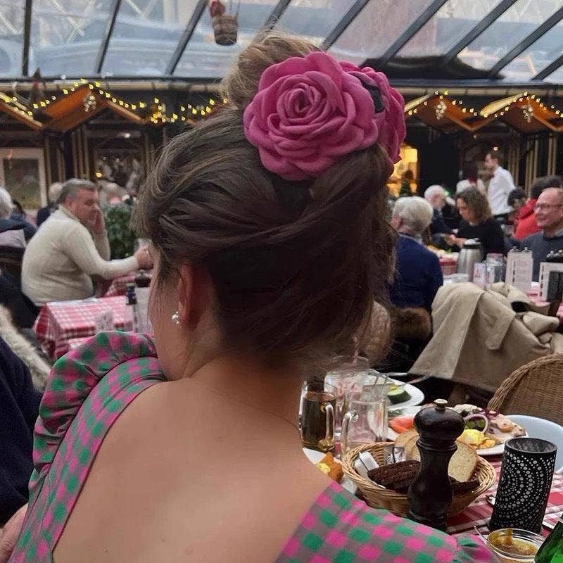 Rose Flower Hair Claw Clip