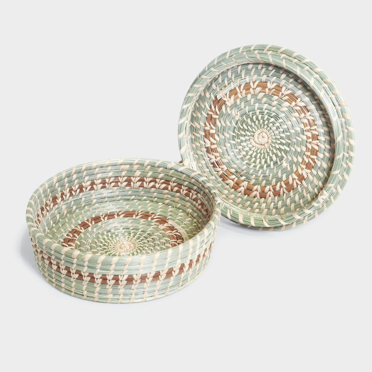 Wild Grass and Pine Needle Tortilla Basket with Lid