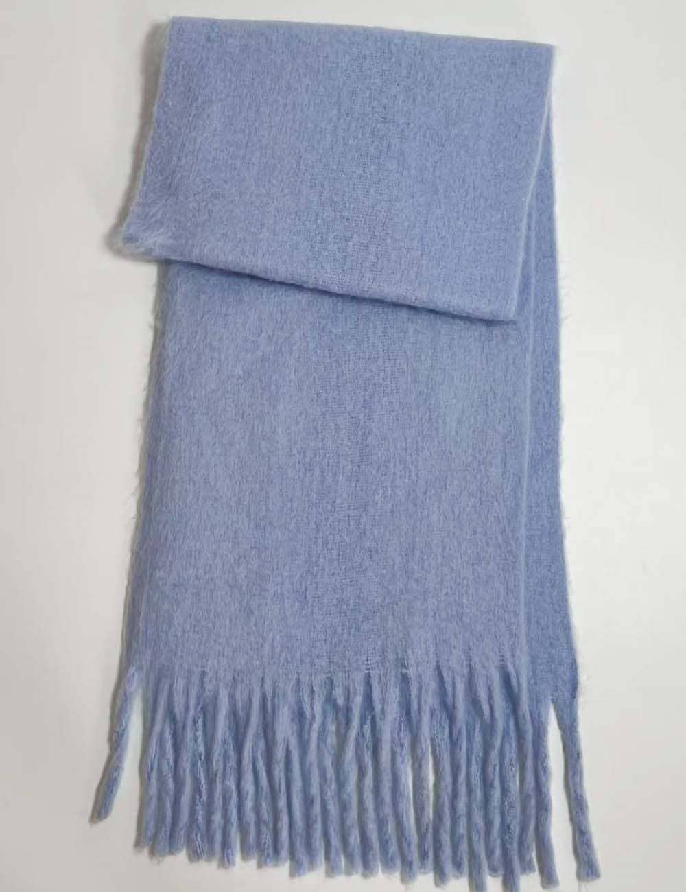 Solid Color Tassel Shawl Knit Scarf