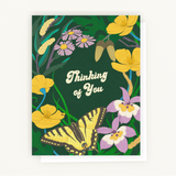 Thinking of You Card – Floral & Butterfly