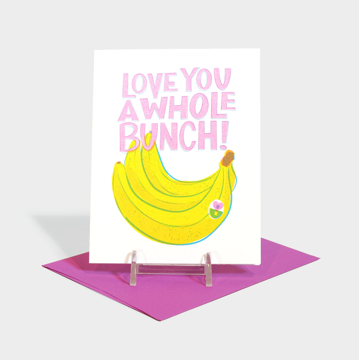 Banana Bunch - Love Risograph Greeting Card