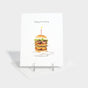 Greeting card with multi-deckered burger illustratration