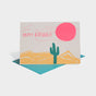 Greeting card with desert illustration.