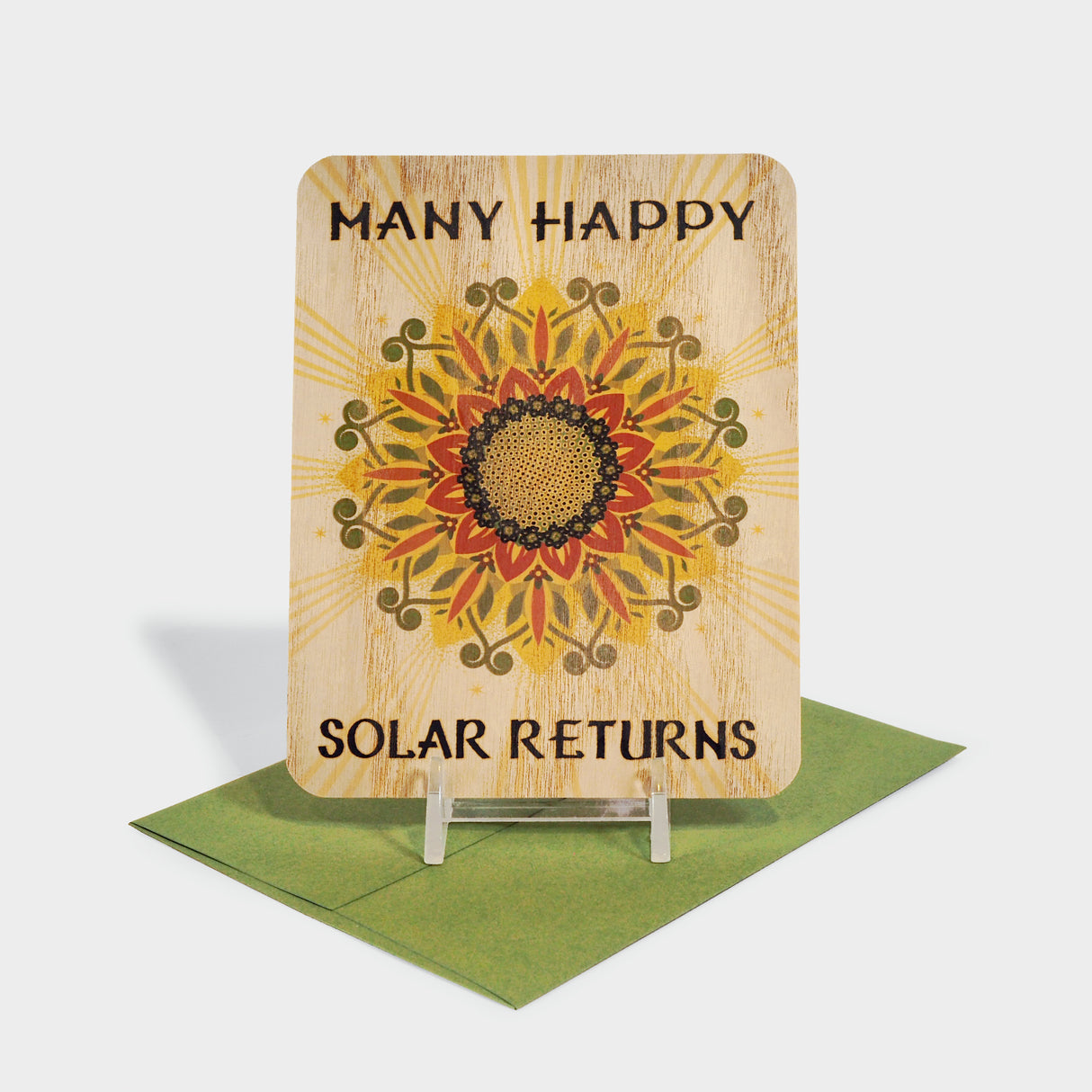 Greeting card with sunflower motif.