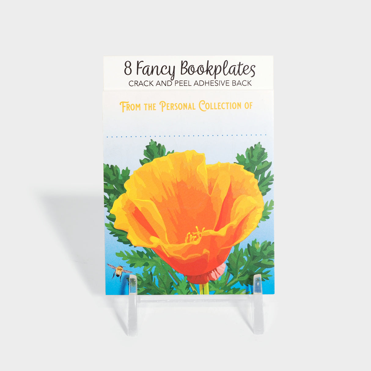 Bookplate with California poppy