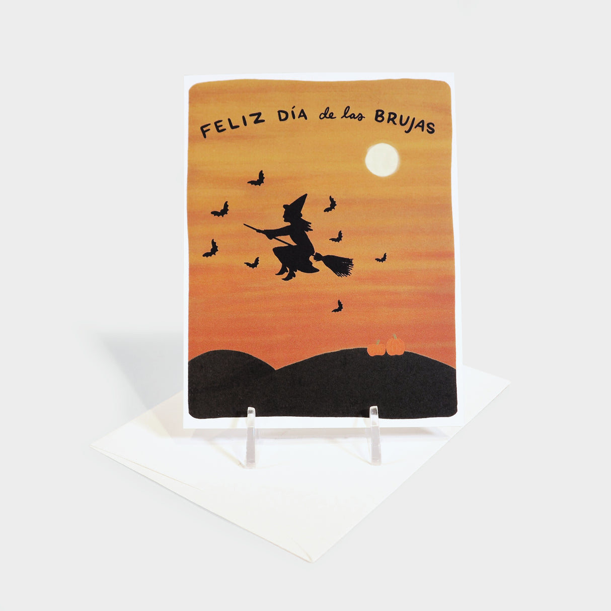 Brujas Broom Halloween Card