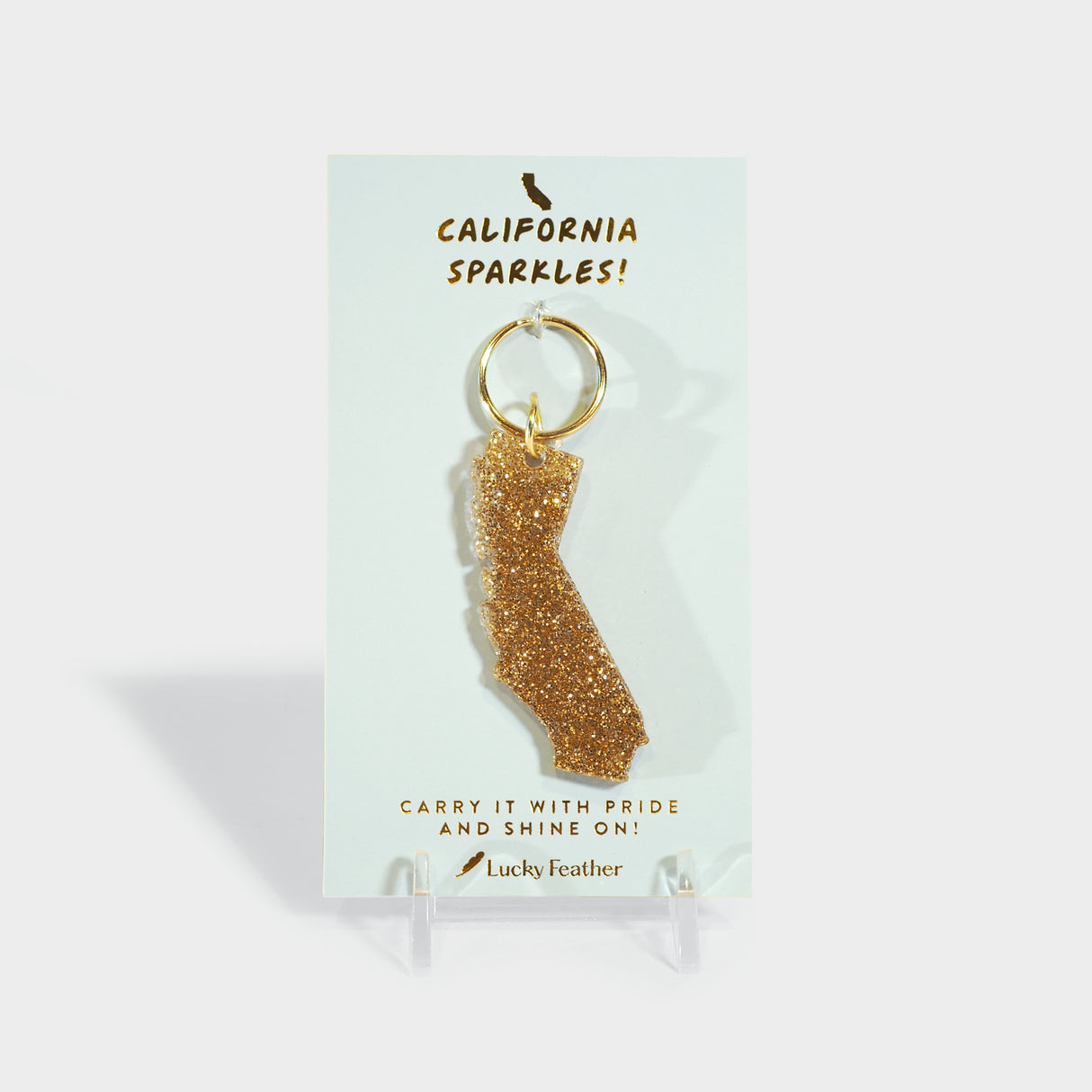 California Glitter Keychain