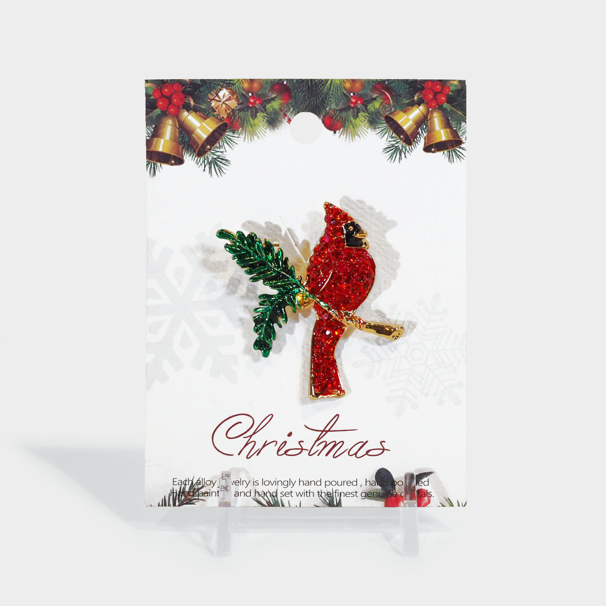 Cardinal on a Branch Brooch