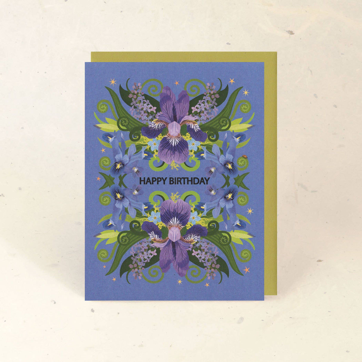 Iris & Ladybug Birthday Paper Greeting Card