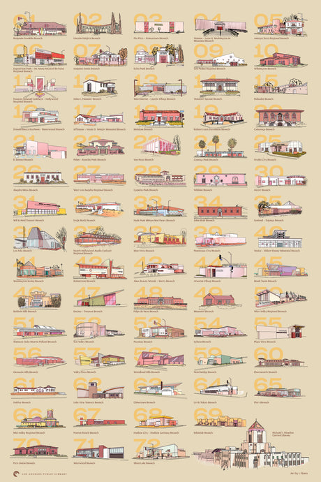 Central Library & Branches Architectural Print