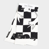 Checker Cat Tea Towel