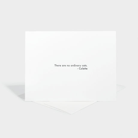 Greeting card with letterpressed quote.