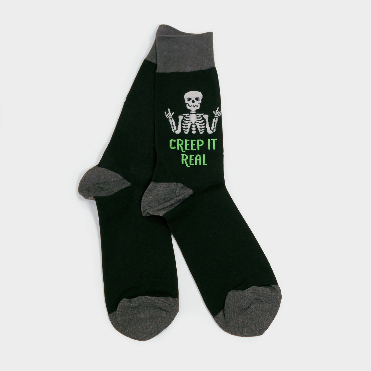 Creep It Real Black Crew Socks - Large