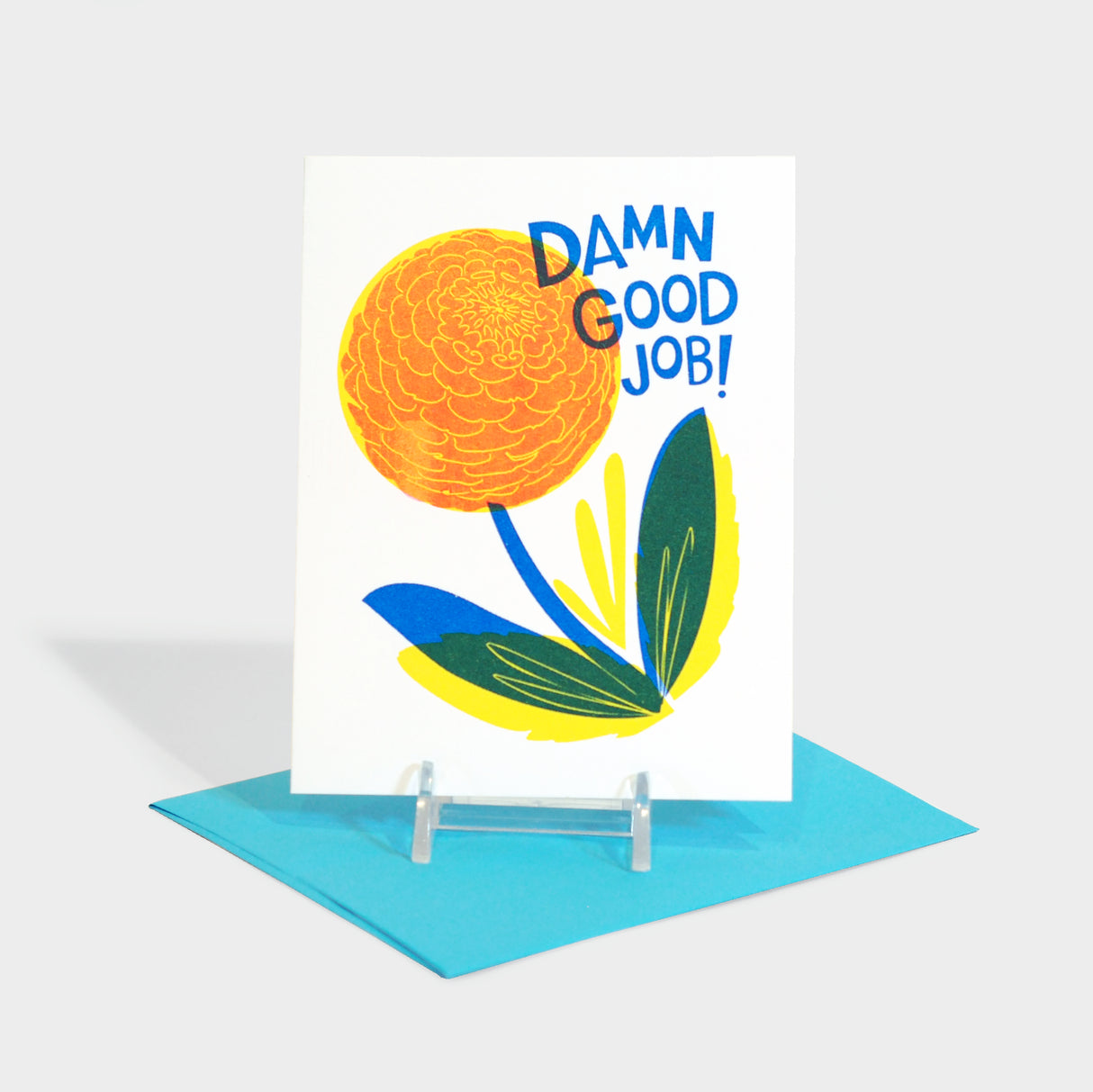 Damn Good Job Congratulations Risograph Greeting Card