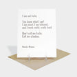 Greeting card with letterpressed text.