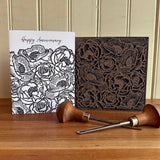 “Happy Anniversary” Blockprint Gold Foil Card