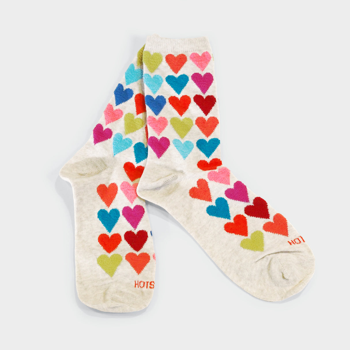 Fuzzy Hearts Crew Socks