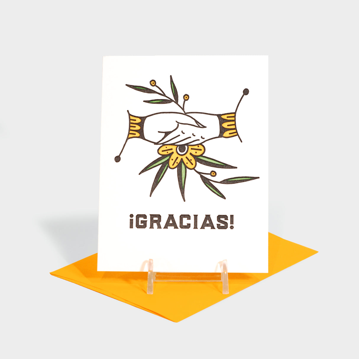 Gracias Handshake Letterpress Thank You Card