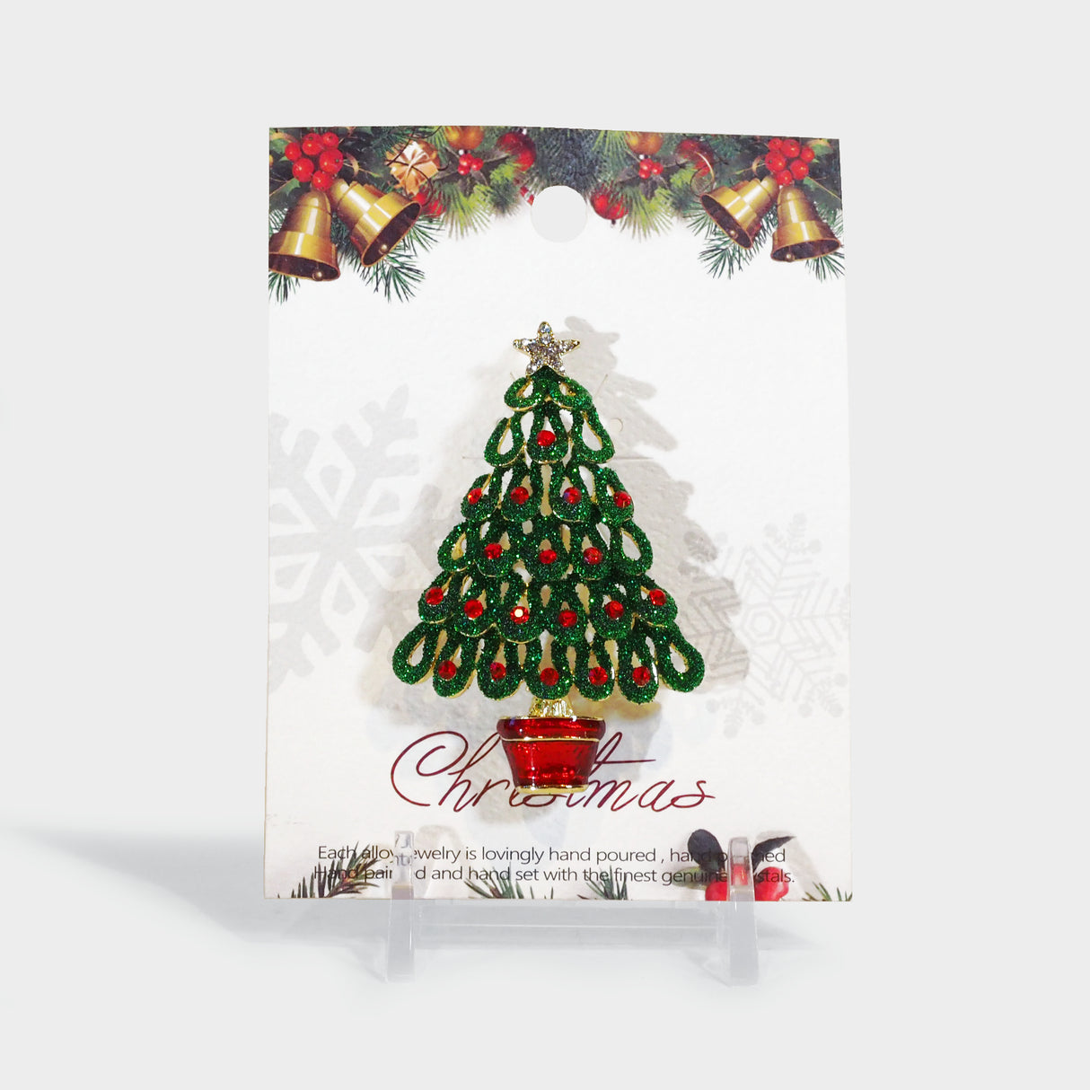 Green Christmas Tree Brooch