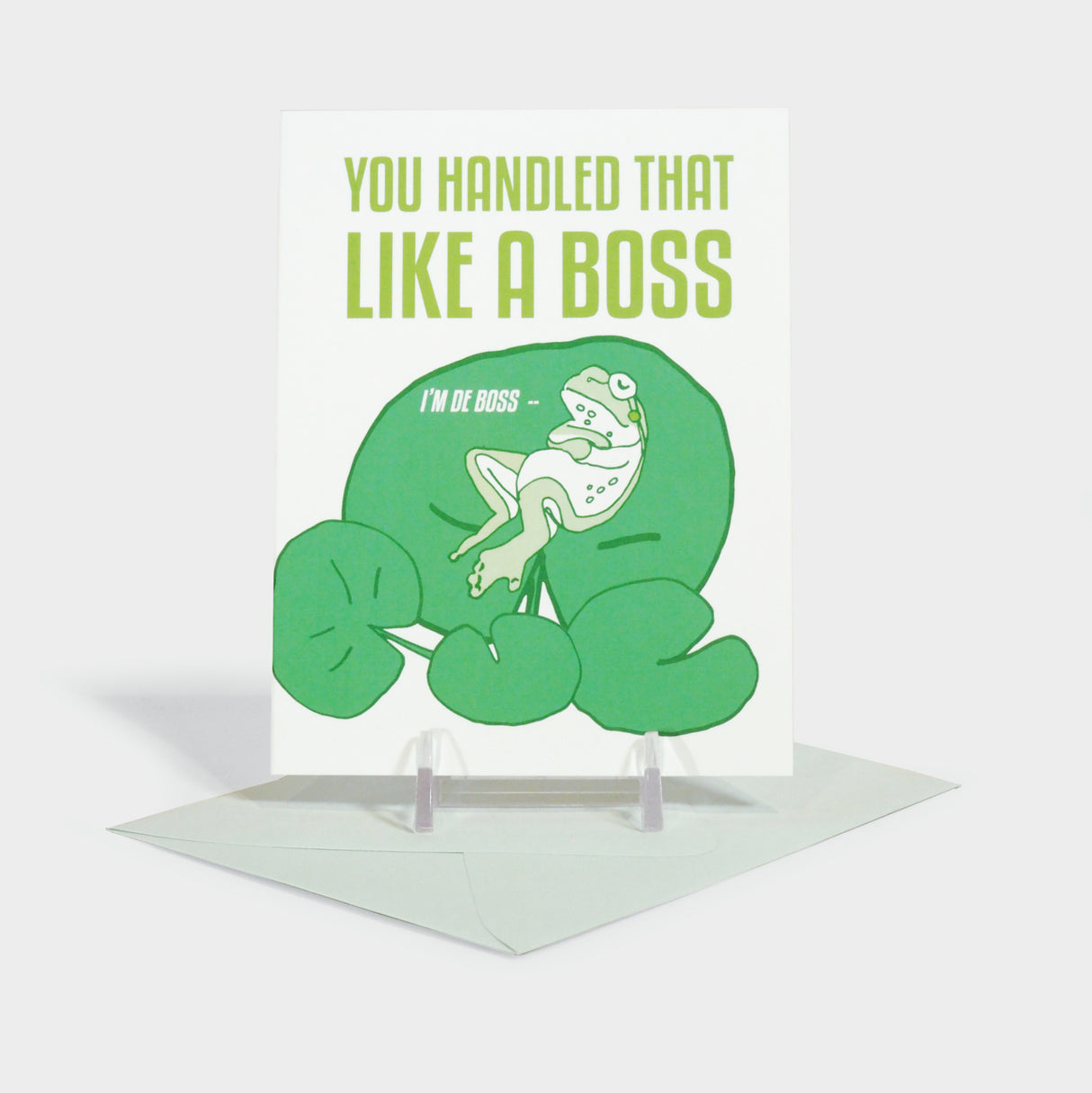 Handle That Like a Boss Debossed Frog Greeting Card