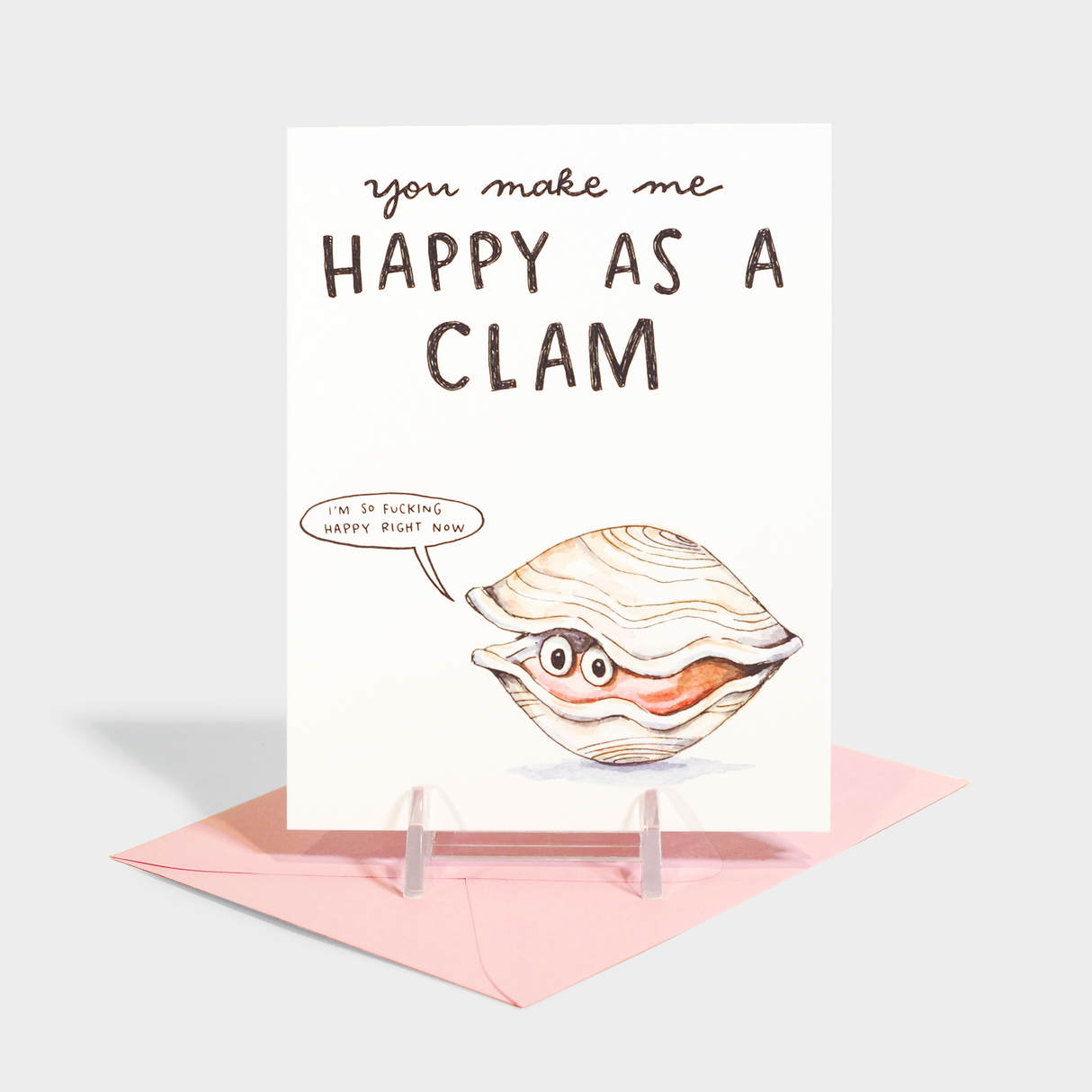 Happy As a Clam Love Card