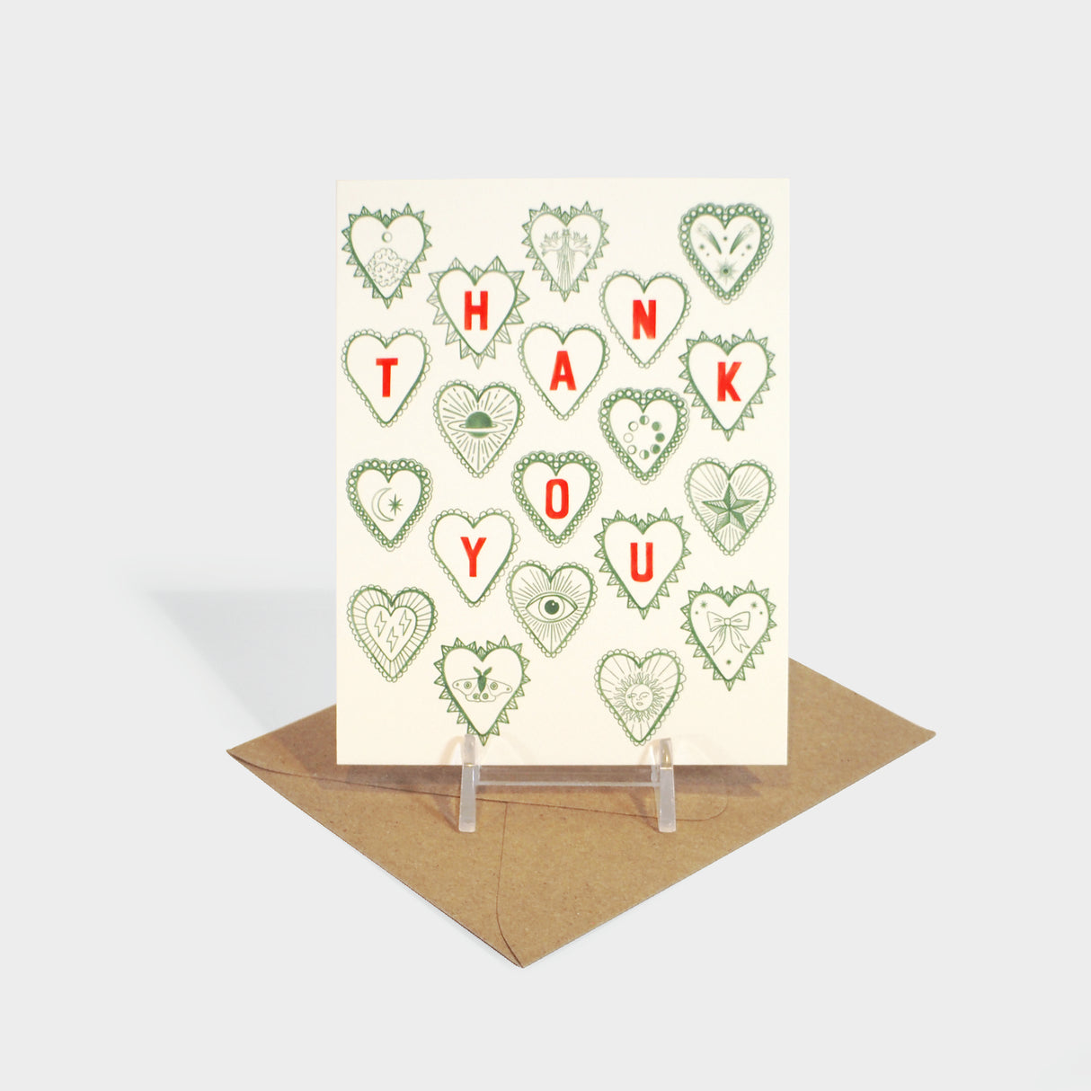 Heart Charms Thank You Greeting Card