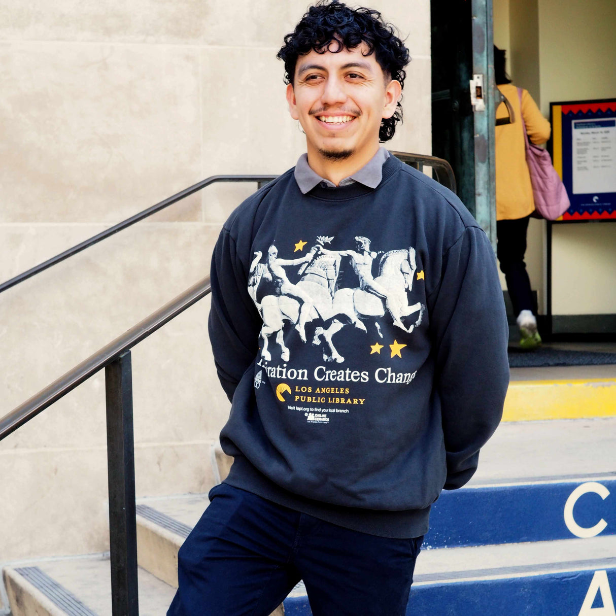 Inspiration Creates Change Off-Black Fleece Crewneck