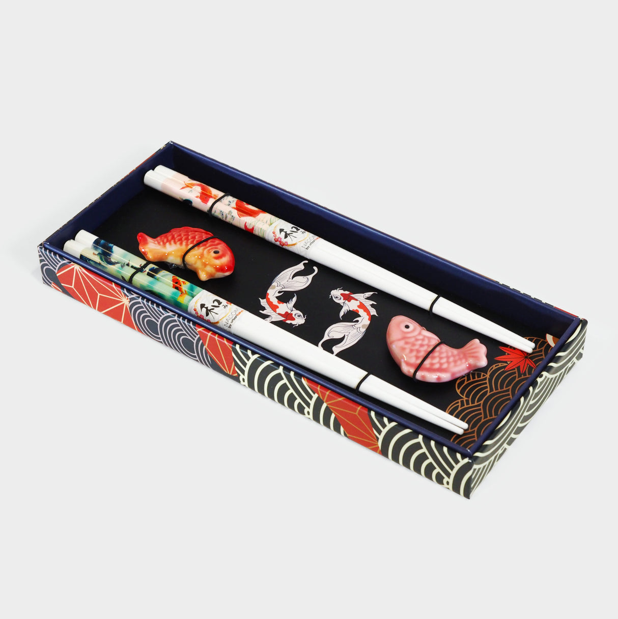 Koi Fishes Chopsticks & Rest Gift Set