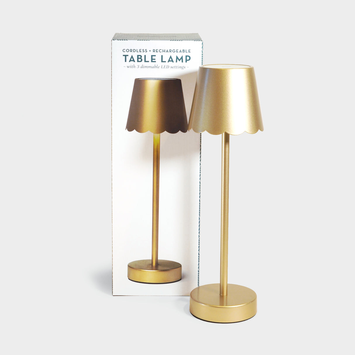 LED Table Lamp with Scalloped Edge Shade