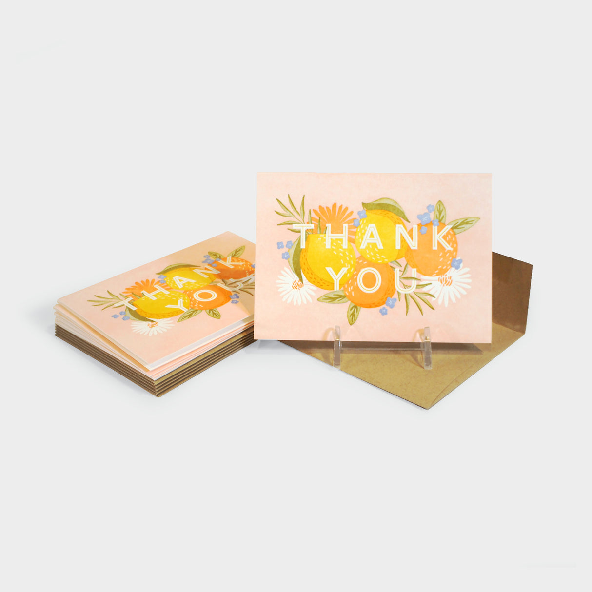 Lemon Peach Thanks Card Set of 6